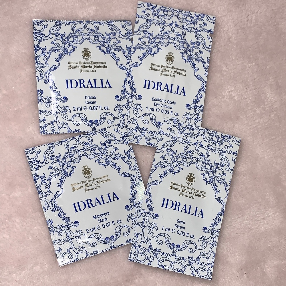 Santa Maria Novella IDRALIA Skincare Sample Set Cream, Eye Contour, Mask, Serum